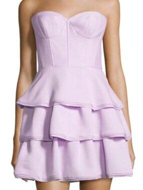BCBGMAXAZRIA Jacklyn Lilac Tiered Ruffle Dress - Size 4 - EUC